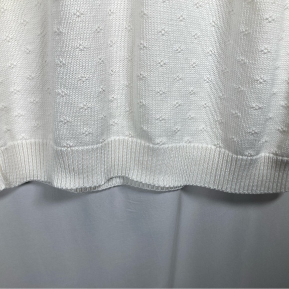 Liz Baker Creamy White Short Sleeve Sweater Floral Embroidery Sz 2X Valentines - Picture 3 of 11